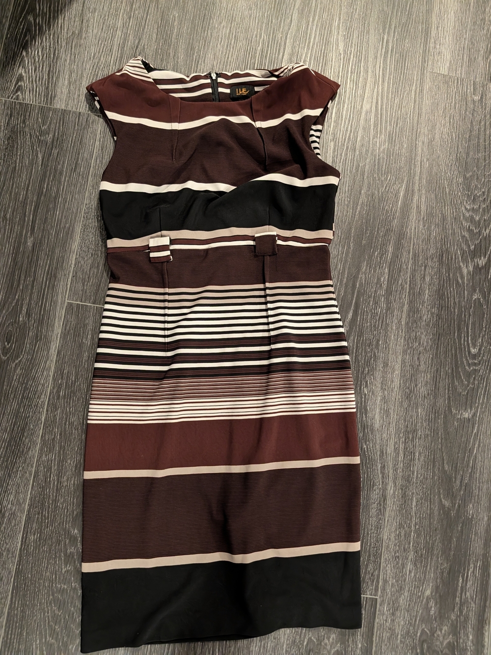 Striped Sheath Dress in Brown and Black